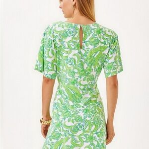 Lilly Pulitzer Green and White Floral Dress new